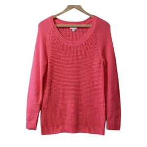 Sonoma Coral Pink Chunky Knit Pullover Sweater Medium